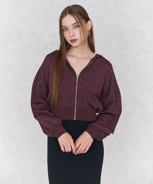 Patch‑bijou knit парка с декоративными элементами