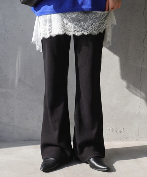 antiqua（アンティカ）の「シュッと美 フレアパンツ（その他パンツ・レディース・ブラック/パープル/レッド/グレー/ブルー/ライム/アイボリー/ブラウン系その他/ネイビー/グレイッシュベージュ・LARGE/MEDIUM/C）」の15枚目の写真