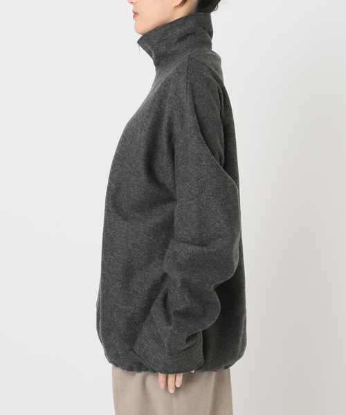 CITYSHOP（シティーショップ）の「《追加3》FELTED WOOL HALF ZIP TOP：カットソー（Tシャツ/カットソー・レディース・チャコールグレー/ホワイト・FREE）」の14枚目の写真