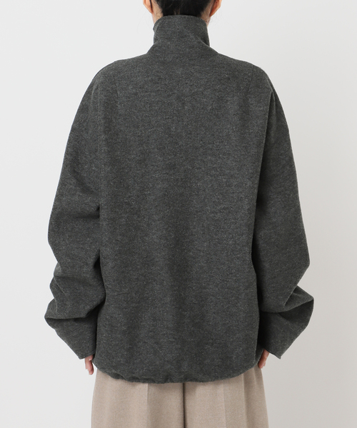 CITYSHOP（シティーショップ）の「《追加3》FELTED WOOL HALF ZIP TOP：カットソー（Tシャツ/カットソー・レディース・チャコールグレー/ホワイト・FREE）」の15枚目の写真