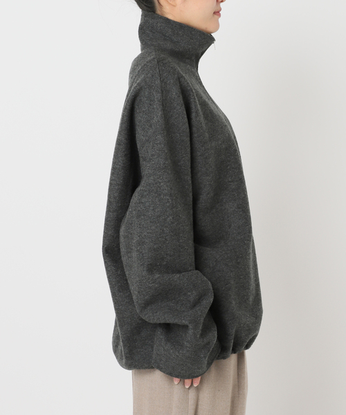 CITYSHOP（シティーショップ）の「《追加3》FELTED WOOL HALF ZIP TOP：カットソー（Tシャツ/カットソー・レディース・チャコールグレー/ホワイト・FREE）」の16枚目の写真