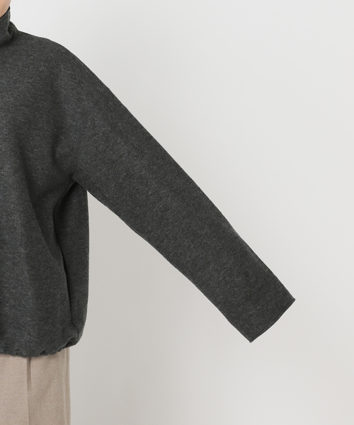 CITYSHOP（シティーショップ）の「《追加3》FELTED WOOL HALF ZIP TOP：カットソー（Tシャツ/カットソー・レディース・チャコールグレー/ホワイト・FREE）」の17枚目の写真