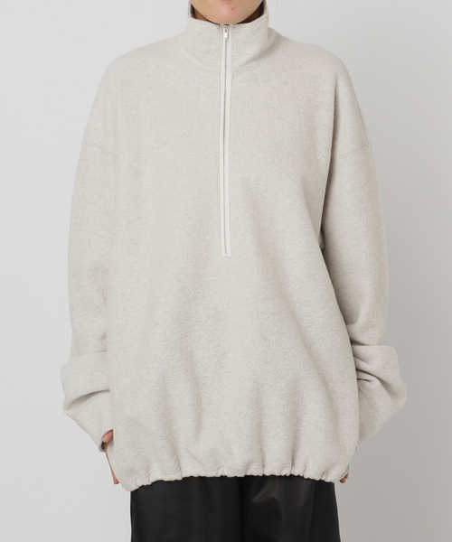 CITYSHOP（シティーショップ）の「《追加3》FELTED WOOL HALF ZIP TOP：カットソー（Tシャツ/カットソー・レディース・チャコールグレー/ホワイト・FREE）」の21枚目の写真