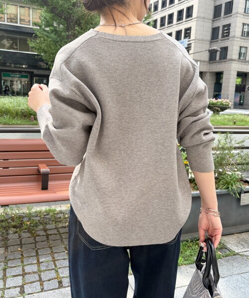 Jena espace merveilleux（ジェナ　エスパスメルヴェイユ）の「ジャガードVネックニット（ニット/セーター・レディース・チャコールグレー/オレンジ/グレー・FREE）」の8枚目の写真
