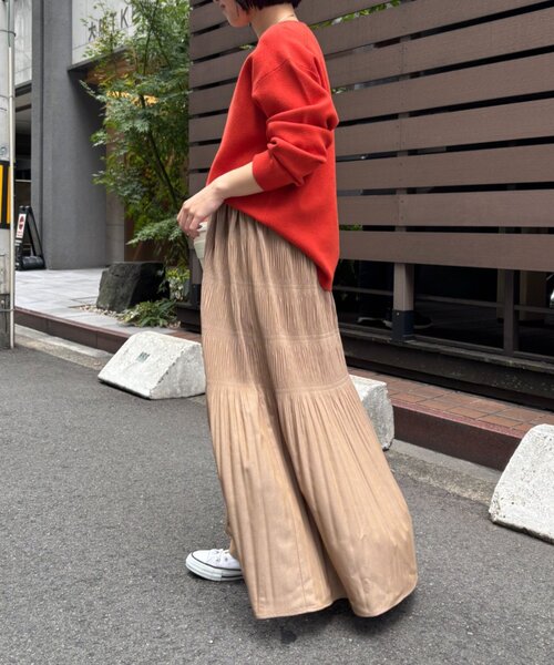 Jena espace merveilleux（ジェナ　エスパスメルヴェイユ）の「ジャガードVネックニット（ニット/セーター・レディース・チャコールグレー/オレンジ/グレー・FREE）」の18枚目の写真