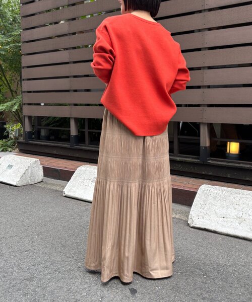 Jena espace merveilleux（ジェナ　エスパスメルヴェイユ）の「ジャガードVネックニット（ニット/セーター・レディース・チャコールグレー/オレンジ/グレー・FREE）」の19枚目の写真