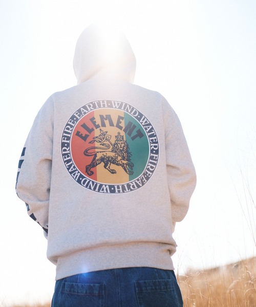 ELEMENT(エレメント)の「ELEMENT メンズ RAGGA HOOD パーカー 【2026年秋冬モデル】/エレメントバック袖プリントフーディー(パーカー・メンズ・ラスタ/ブラック/ホワイト系その他・X-LARGE/LARGE/MEDIUM)」の4枚目の写真