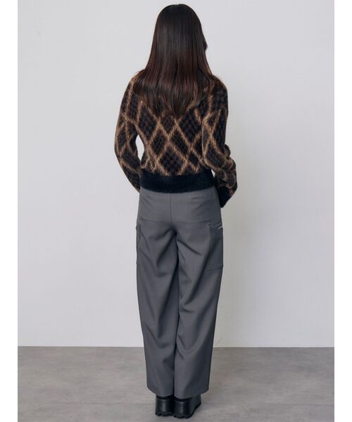MURUA(ムルーア)の「シャギーチェックポロニット 秋服 冬服(ニット/セーター・レディース・ブラック/ボルドー/ベージュ・FREE)」の12枚目の写真