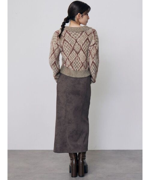 MURUA(ムルーア)の「シャギーチェックポロニット 秋服 冬服(ニット/セーター・レディース・ブラック/ボルドー/ベージュ・FREE)」の22枚目の写真