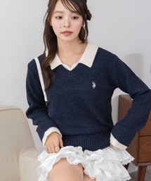 ∴WEGO/【26年秋冬新作】U.S.POLO ASSN.別注レイヤードニット