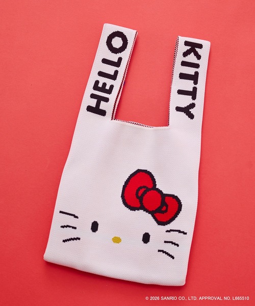 Jolly Poupee（ジョリープッペ）の「【HELLO KITTY】 ハローキティ ニットバッグ（トートバッグ・レディース・オフホワイト・FREE）」の2枚目の写真