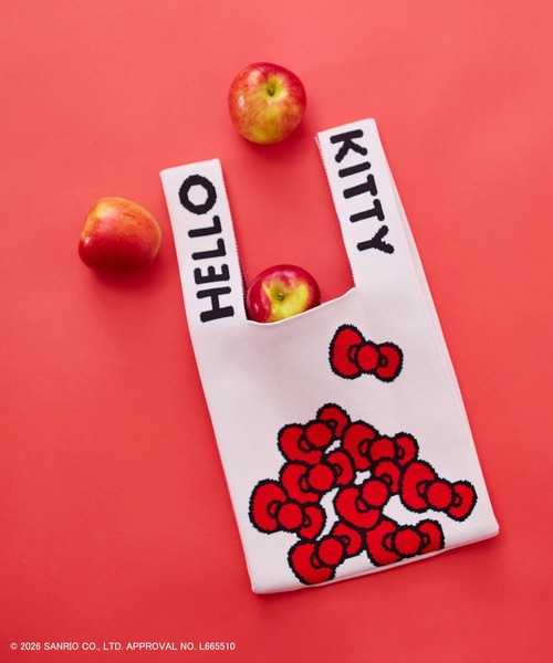 Jolly Poupee（ジョリープッペ）の「【HELLO KITTY】 ハローキティ ニットバッグ（トートバッグ・レディース・オフホワイト・FREE）」の7枚目の写真