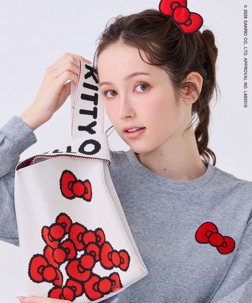 Jolly Poupee（ジョリープッペ）の「【HELLO KITTY】 ハローキティ ニットバッグ（トートバッグ・レディース・オフホワイト・FREE）」の12枚目の写真