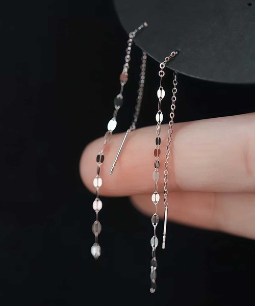 blackdia ocean(ブラックダイヤオーシャン)の「blackdia ocean ペタルチェーン ロングピアス S925(ピアス(両耳用)・レディース・シルバー/ゴールド・FREE)」の1枚目の写真