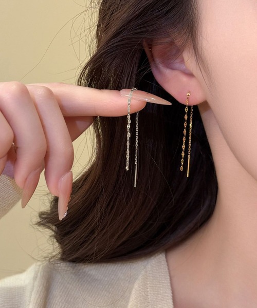 blackdia ocean(ブラックダイヤオーシャン)の「blackdia ocean ペタルチェーン ロングピアス S925(ピアス(両耳用)・レディース・シルバー/ゴールド・FREE)」の6枚目の写真