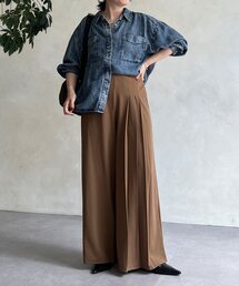 ジョーゼットサイドプリーツパンツ
