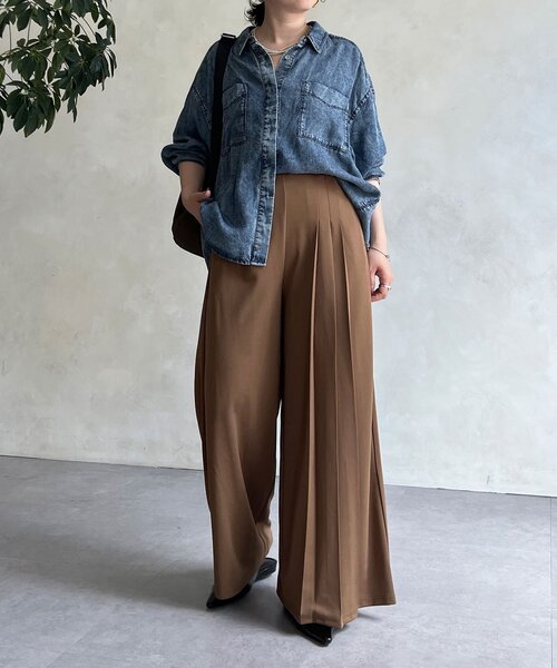 un dix cors(アンディコール)の「ジョーゼットサイドプリーツパンツ(その他パンツ・レディース・チャコールグレー/ブラック/モカ・FREE)」の21枚目の写真