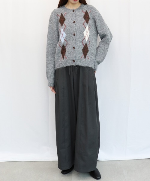 BONLECILL（ボンルシール）の「タックデザインストレッチコクーンパンツ（その他パンツ・レディース・ブラック/グレー・M/L）」の7枚目の写真