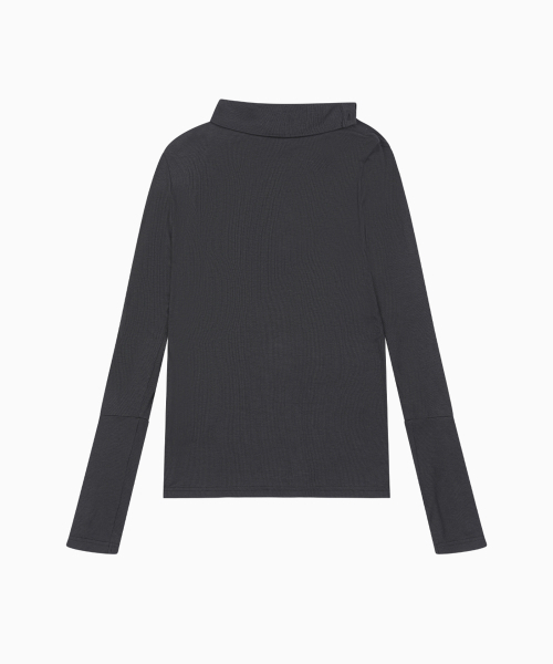 OHESHIO(オヘシオ)の「TWO-WAY BUTTON TURTLENECK T-SHIRT, CHARCOAL(Tシャツ/カットソー・レディース・その他・FREE)」の8枚目の写真