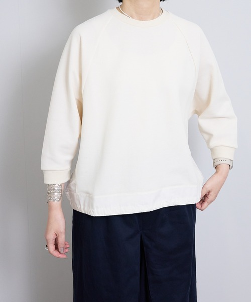 vent blanc（ヴァンブラン）の「ヴァンブラン vent blanc カノコ×タイプライターコンビプルオーバー（ジャージ・レディース・チャコールグレー・FREE）」の13枚目の写真