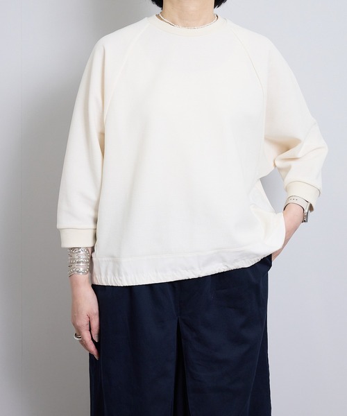 vent blanc（ヴァンブラン）の「ヴァンブラン vent blanc カノコ×タイプライターコンビプルオーバー（ジャージ・レディース・チャコールグレー・FREE）」の17枚目の写真