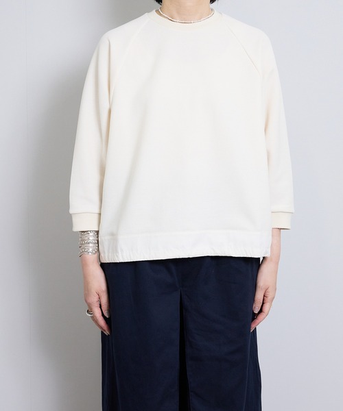 vent blanc（ヴァンブラン）の「ヴァンブラン vent blanc カノコ×タイプライターコンビプルオーバー（ジャージ・レディース・チャコールグレー・FREE）」の19枚目の写真