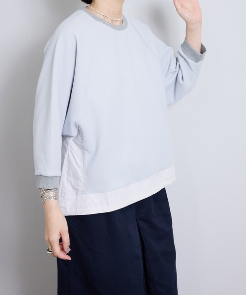 vent blanc（ヴァンブラン）の「ヴァンブラン vent blanc カノコ×タイプライターコンビプルオーバー（ジャージ・レディース・チャコールグレー・FREE）」の7枚目の写真