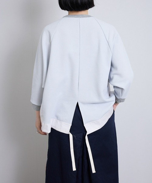 vent blanc（ヴァンブラン）の「ヴァンブラン vent blanc カノコ×タイプライターコンビプルオーバー（ジャージ・レディース・チャコールグレー・FREE）」の10枚目の写真