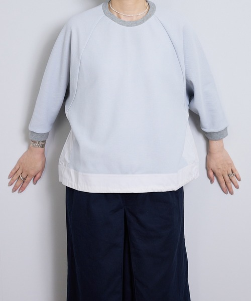 vent blanc（ヴァンブラン）の「ヴァンブラン vent blanc カノコ×タイプライターコンビプルオーバー（ジャージ・レディース・チャコールグレー・FREE）」の11枚目の写真
