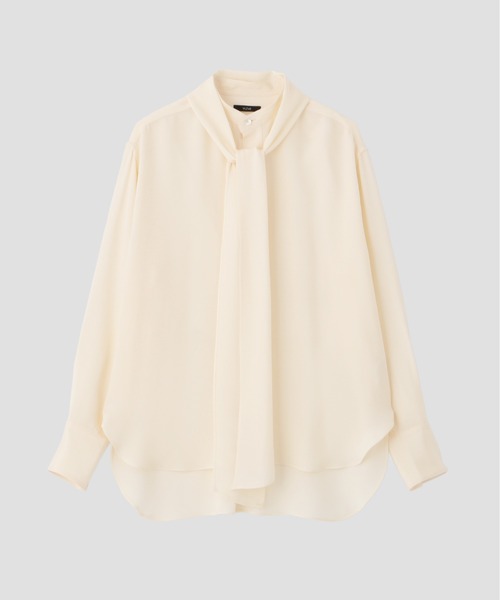 YLEVE(イレーヴ)の「YLEVE / SILK BOWTIE BLOUSE(シャツ/ブラウス・レディース・ホワイト/ブラック・0/1)」の2枚目の写真