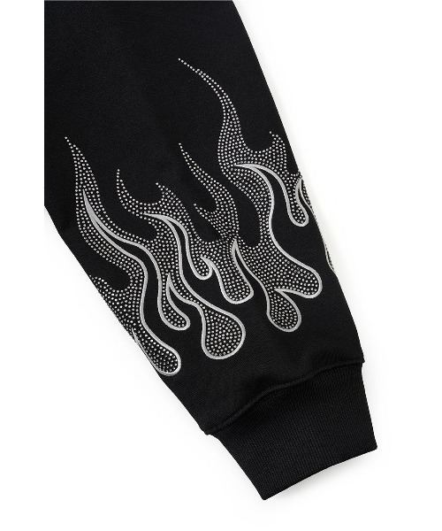 SUPPLIER（サプライヤー）の「ジップフーディ｜Fire Pattern Rhinestone Zip Hoodie｜SUPPLIER（パーカー・メンズ・ブラック/レッド・LARGE/X-LARGE/SMALL/MEDIUM）」の15枚目の写真