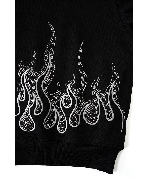 SUPPLIER（サプライヤー）の「ジップフーディ｜Fire Pattern Rhinestone Zip Hoodie｜SUPPLIER（パーカー・メンズ・ブラック/レッド・LARGE/X-LARGE/SMALL/MEDIUM）」の14枚目の写真