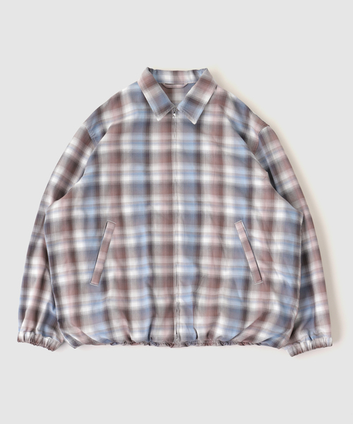 B.C STOCK(ベーセーストック)の「オンブレチェック ZIPUP SHIRTS BZ(ブルゾン・メンズ・チャコールグレー/サックスブルー/グリーン・MEDIUM/LARGE)」の3枚目の写真