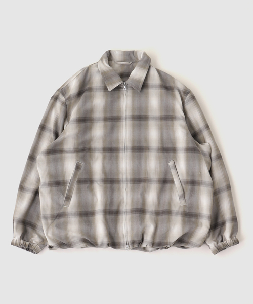 B.C STOCK(ベーセーストック)の「オンブレチェック ZIPUP SHIRTS BZ(ブルゾン・メンズ・チャコールグレー/サックスブルー/グリーン・MEDIUM/LARGE)」の2枚目の写真