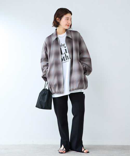 B.C STOCK(ベーセーストック)の「オンブレチェック ZIPUP SHIRTS BZ(ブルゾン・メンズ・チャコールグレー/サックスブルー/グリーン・MEDIUM/LARGE)」の4枚目の写真