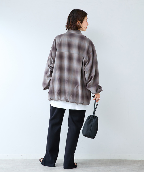 B.C STOCK(ベーセーストック)の「オンブレチェック ZIPUP SHIRTS BZ(ブルゾン・メンズ・チャコールグレー/サックスブルー/グリーン・MEDIUM/LARGE)」の6枚目の写真