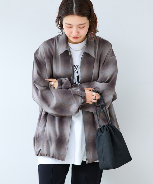 B.C STOCK(ベーセーストック)の「オンブレチェック ZIPUP SHIRTS BZ(ブルゾン・メンズ・チャコールグレー/サックスブルー/グリーン・MEDIUM/LARGE)」の7枚目の写真