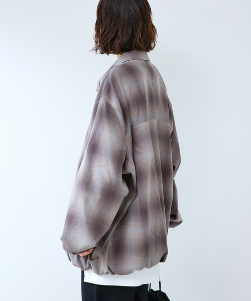 B.C STOCK(ベーセーストック)の「オンブレチェック ZIPUP SHIRTS BZ(ブルゾン・メンズ・チャコールグレー/サックスブルー/グリーン・MEDIUM/LARGE)」の8枚目の写真
