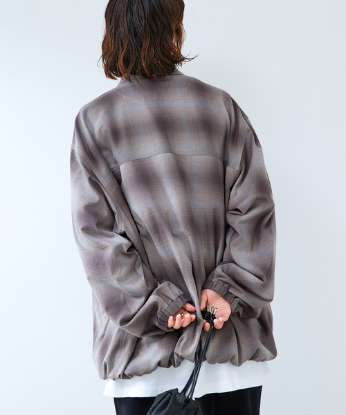 B.C STOCK(ベーセーストック)の「オンブレチェック ZIPUP SHIRTS BZ(ブルゾン・メンズ・チャコールグレー/サックスブルー/グリーン・MEDIUM/LARGE)」の9枚目の写真