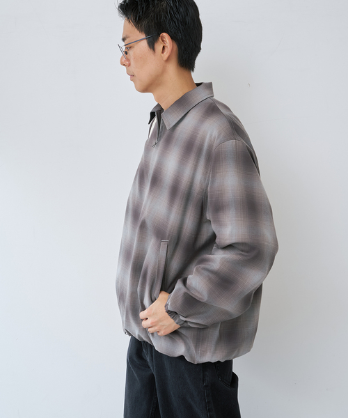 B.C STOCK(ベーセーストック)の「オンブレチェック ZIPUP SHIRTS BZ(ブルゾン・メンズ・チャコールグレー/サックスブルー/グリーン・MEDIUM/LARGE)」の15枚目の写真