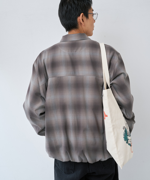 B.C STOCK(ベーセーストック)の「オンブレチェック ZIPUP SHIRTS BZ(ブルゾン・メンズ・チャコールグレー/サックスブルー/グリーン・MEDIUM/LARGE)」の16枚目の写真