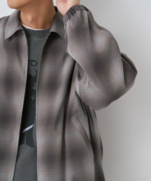 B.C STOCK(ベーセーストック)の「オンブレチェック ZIPUP SHIRTS BZ(ブルゾン・メンズ・チャコールグレー/サックスブルー/グリーン・MEDIUM/LARGE)」の17枚目の写真