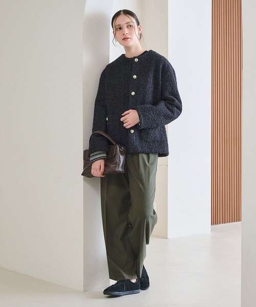 BEAUTY&YOUTH UNITED ARROWS(ビューティーアンドユースユナイテッドアローズ)の「【WEB限定】ナッピング ノーカラージャケット(ノーカラージャケット・レディース・ベージュ/ネイビー・S/M)」の10枚目の写真