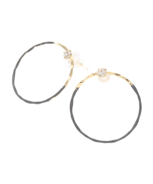 HusHusH（ハッシュアッシュ）の「サークルビジューピアス（ピアス（両耳用）・レディース・レッド/ベージュ/グレー/ブルー・00）」の2枚目の写真