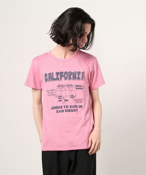 Lens Concave(レンズコンケイブ)の「CALIFORNIA Tee(Tシャツ/カットソー・メンズ・ブルー/ネイビー/グリーン/ピンク/オートミール・2/1/3/0)」の5枚目の写真