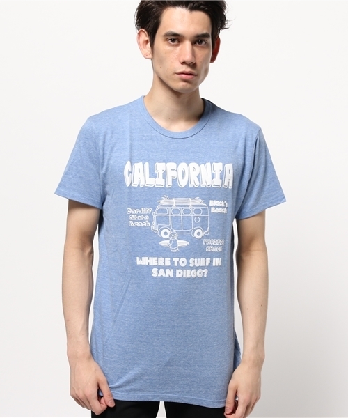 Lens Concave(レンズコンケイブ)の「CALIFORNIA Tee(Tシャツ/カットソー・メンズ・ブルー/ネイビー/グリーン/ピンク/オートミール・2/1/3/0)」の4枚目の写真