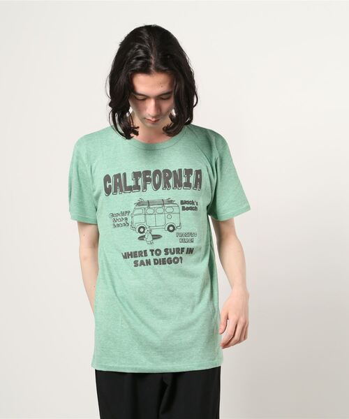 Lens Concave(レンズコンケイブ)の「CALIFORNIA Tee(Tシャツ/カットソー・メンズ・ブルー/ネイビー/グリーン/ピンク/オートミール・2/1/3/0)」の2枚目の写真