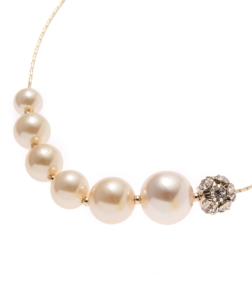 grove(グローブ)の「◆アシンメトリーロンデルネックレス(ネックレス・レディース・ピンク/クリア/ベージュ・00)」の2枚目の写真