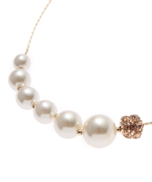 grove(グローブ)の「◆アシンメトリーロンデルネックレス(ネックレス・レディース・ピンク/クリア/ベージュ・00)」の3枚目の写真