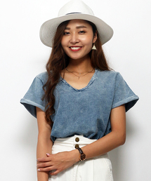 VENCEEXCHANGE | インディゴケミカルVネックTシャツ(Tシャツ/カットソー)